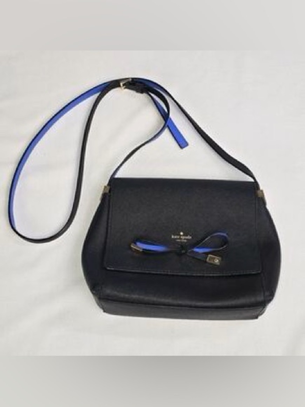 kate spade Black Crossbody Bag with Blue Accent- Needs TLC